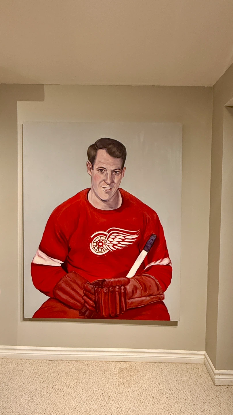 Gordie Howe oil painting