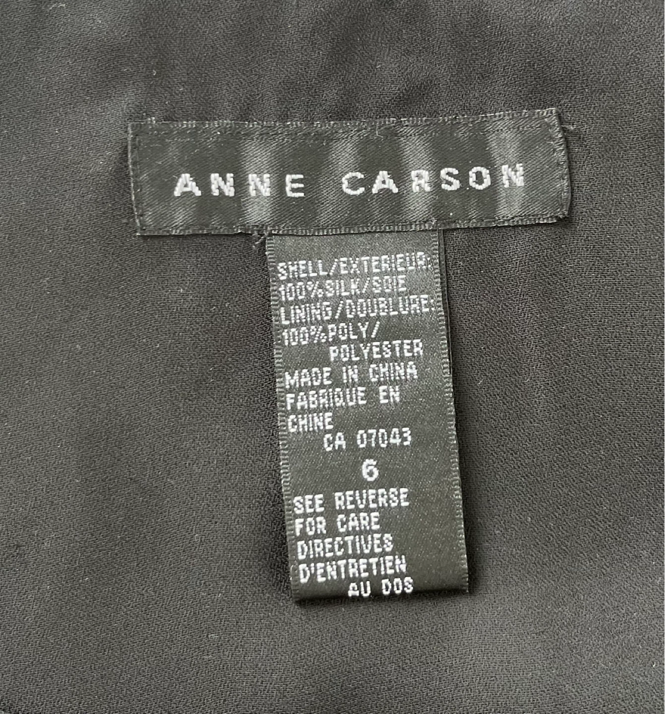 ANNE CARSON Black Silk Skirt Size 6 - photo 3