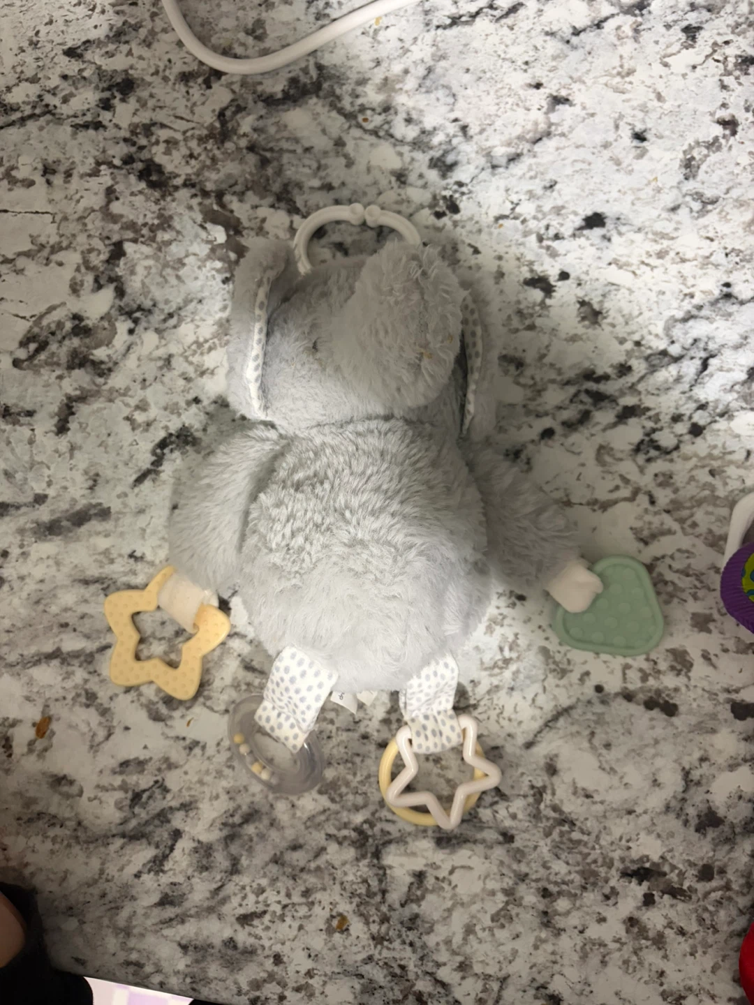 Plush Elephant Baby Toy with Ring and Stars - photo 2