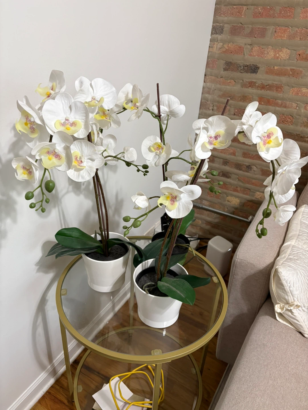 Set of 3 Artificial White Orchids - photo 2