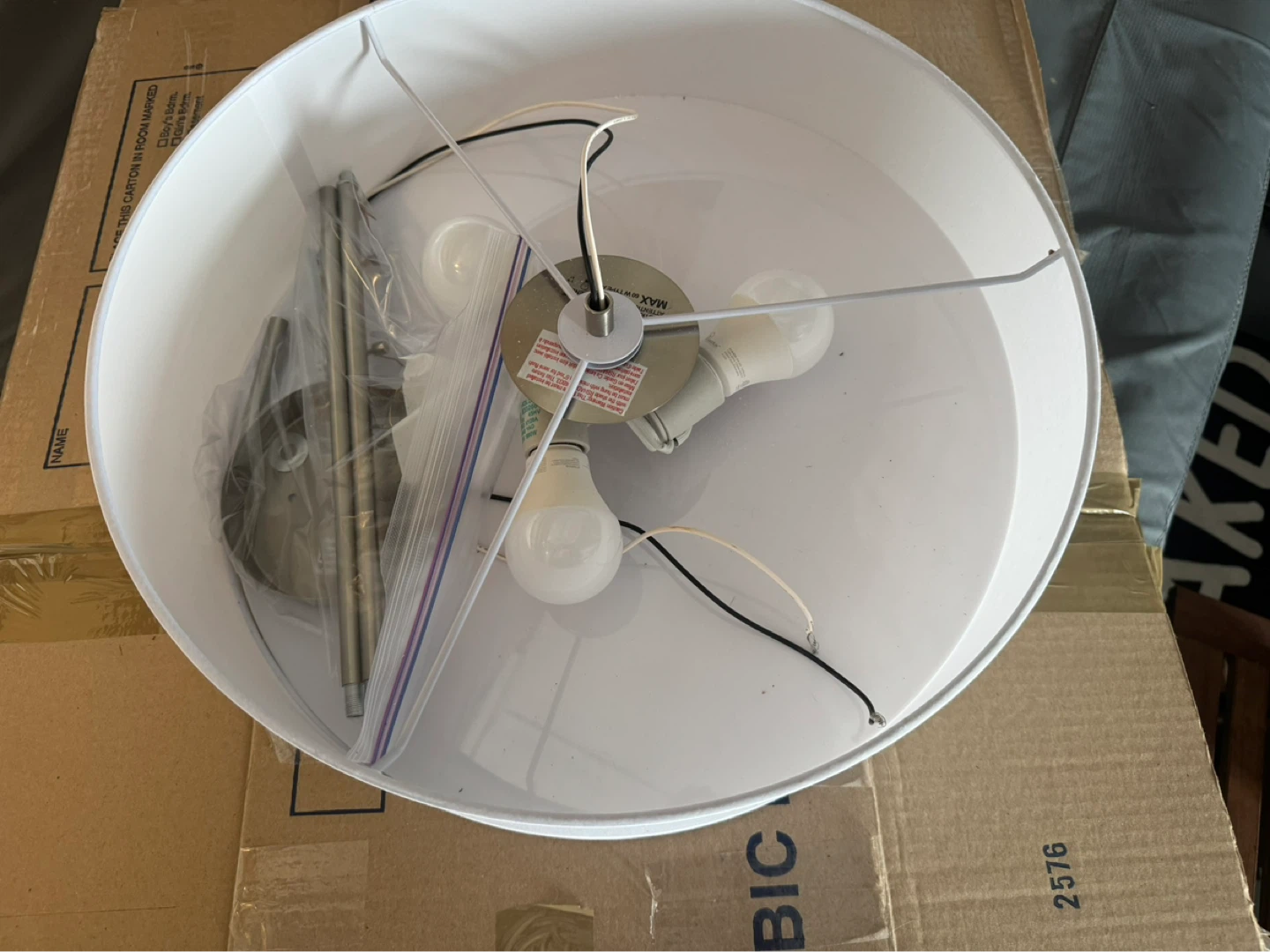⚽️ White Drum Lamp Shade with Decorative Metal Cage - photo 3