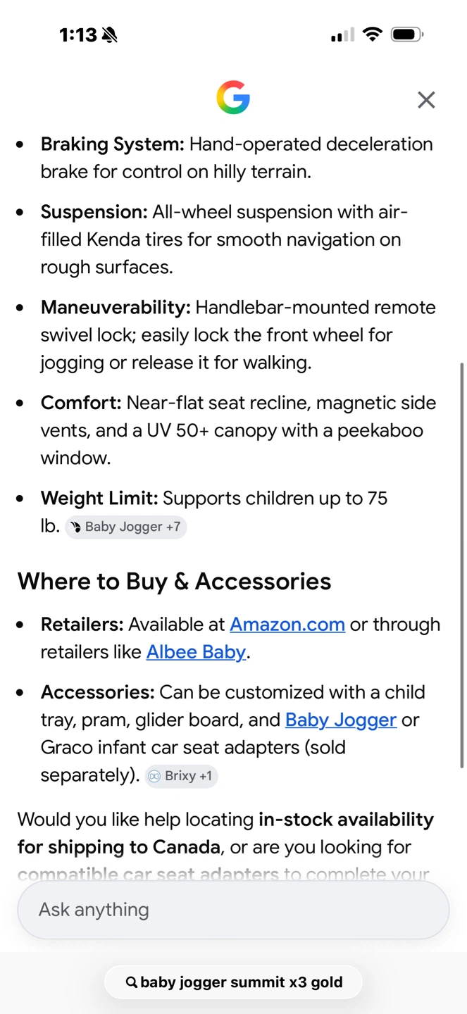 Baby Jogger Summit X3 3-Wheel Jogging Stroller - Black & Gold - photo 4