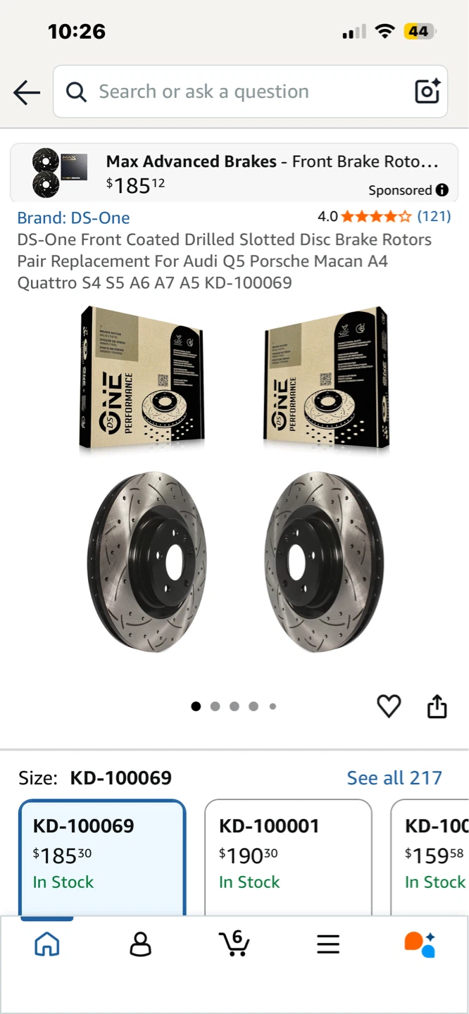 DS-One Performance Drilled Slotted Front Brake Rotors - photo 2