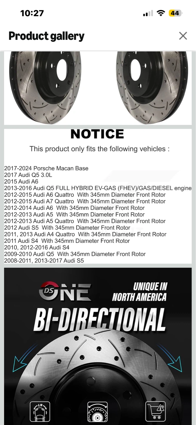 DS-One Performance Drilled Slotted Front Brake Rotors - photo 5