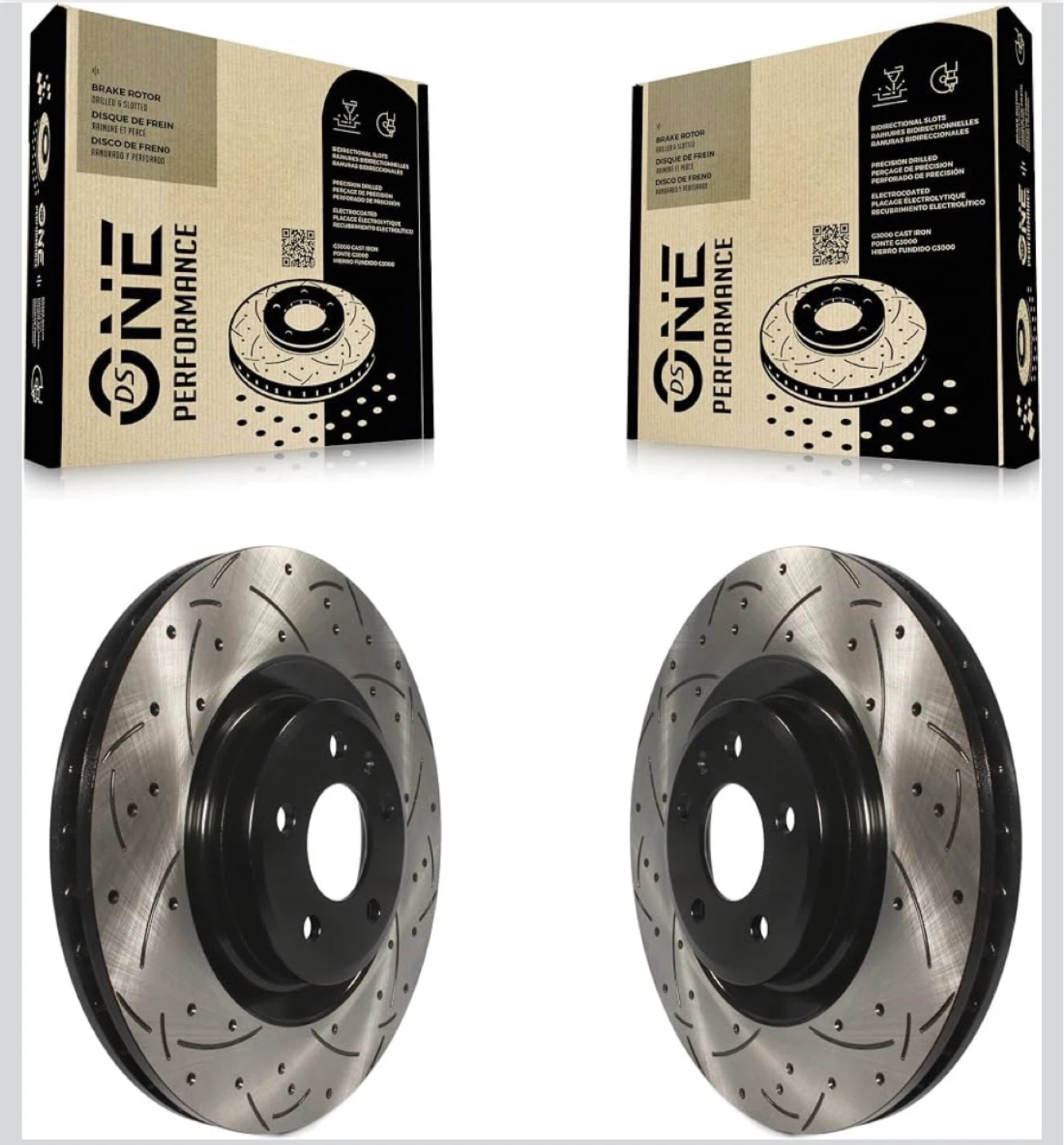 DS-One Performance Drilled Slotted Front Brake Rotors