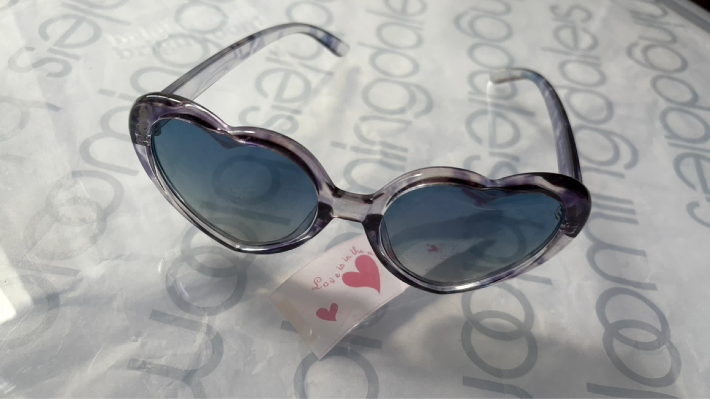 Heart Shaped Sunglasses Purple Swirl