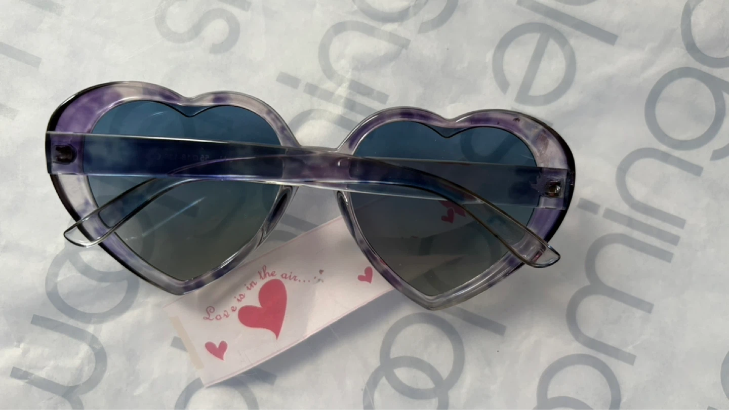Heart Shaped Sunglasses Purple Swirl - photo 4