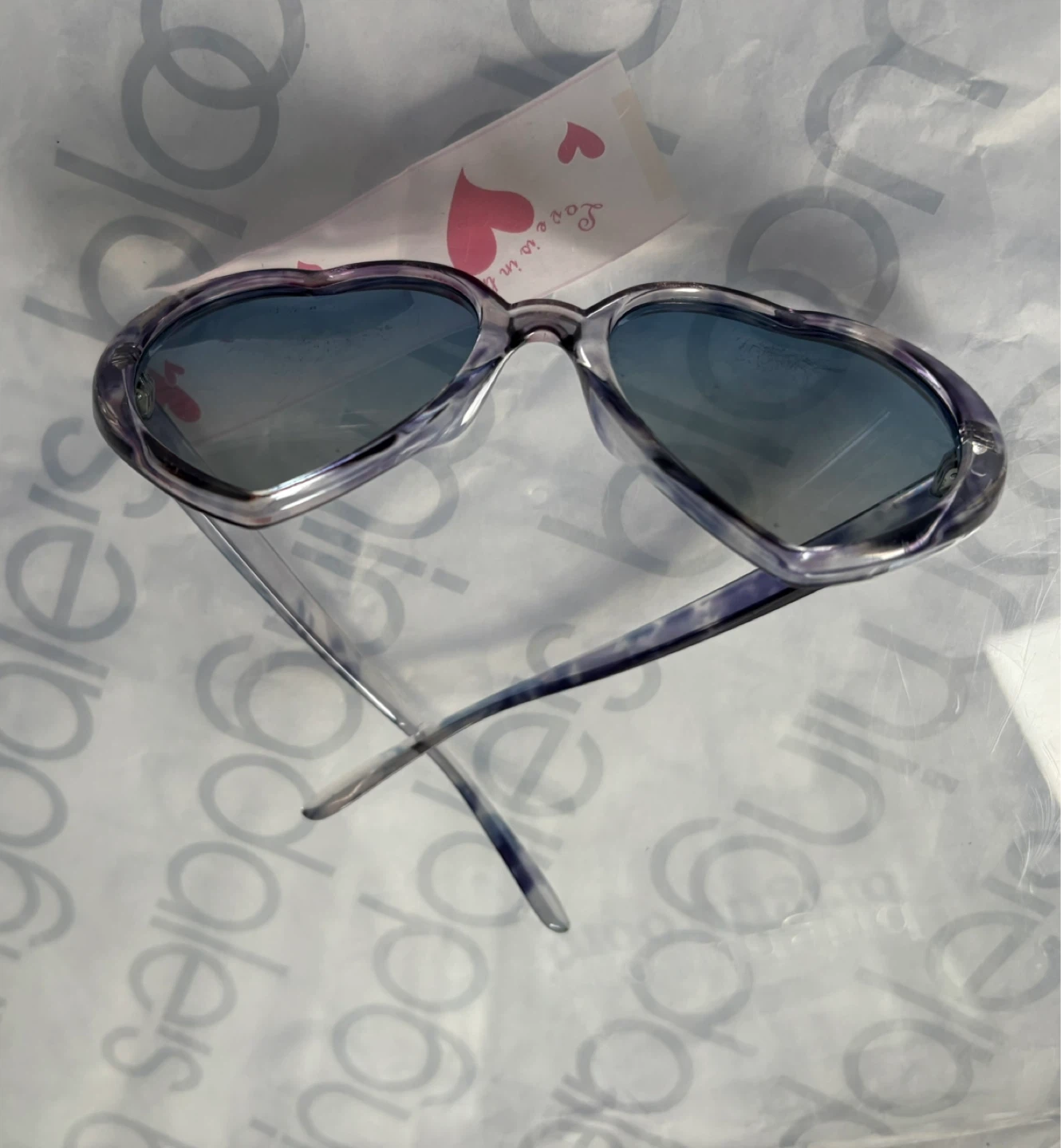 Heart Shaped Sunglasses Purple Swirl - photo 3