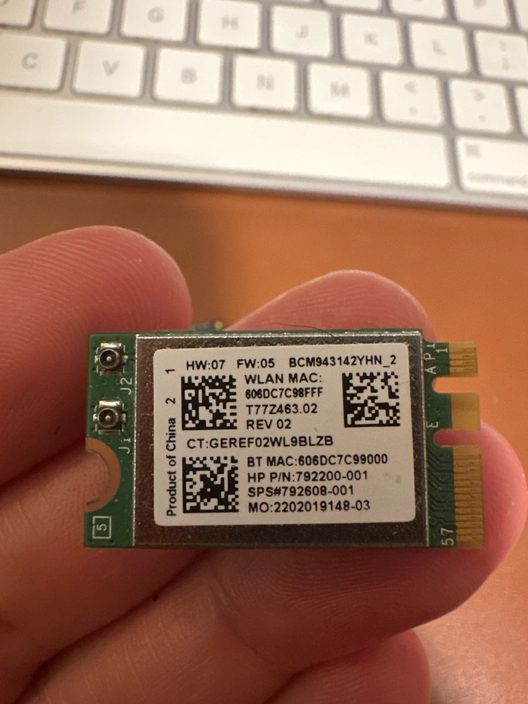 8GB DDR3L laptop RAM + Broadcom Wi-Fi/Bluetooth card - photo 2