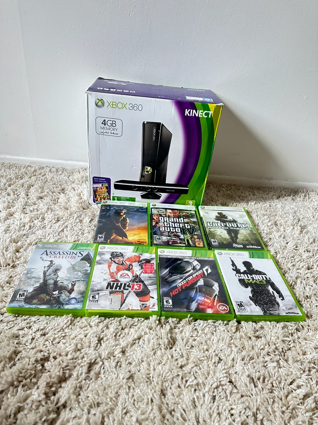 Xbox 360 Console Bundle with Kinect and Games