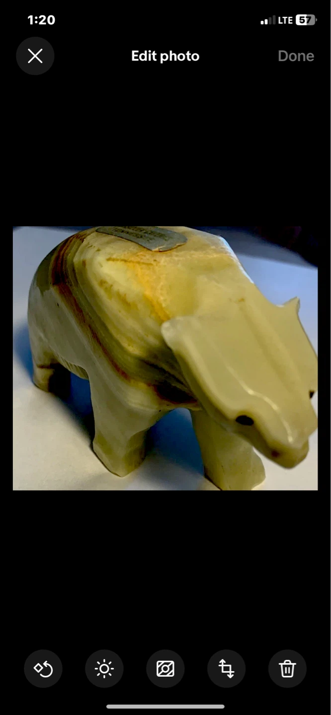Carved Onyx Bear Figurine - photo 2