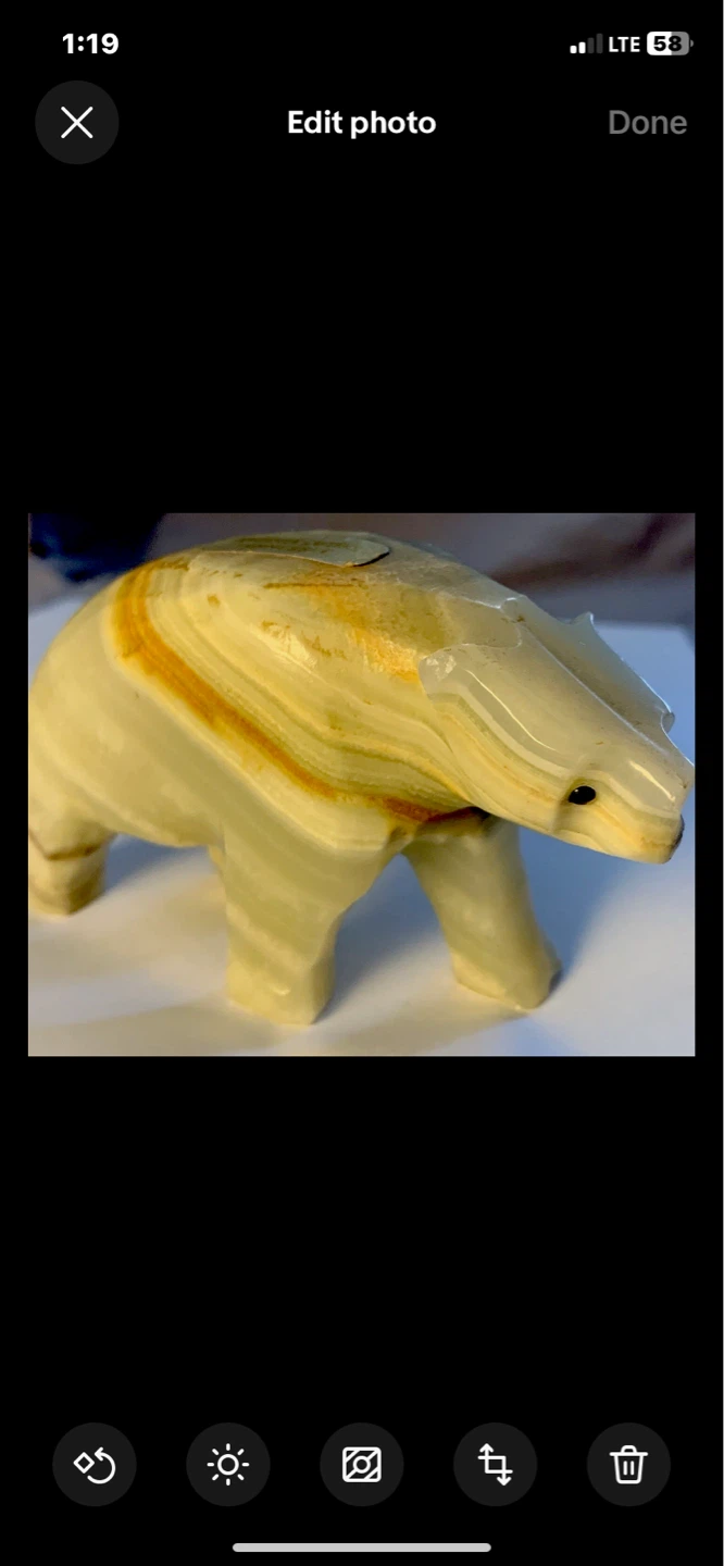 Carved Onyx Bear Figurine - photo 3