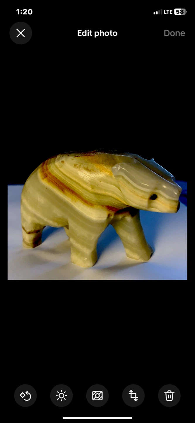 Carved Onyx Bear Figurine - photo 5