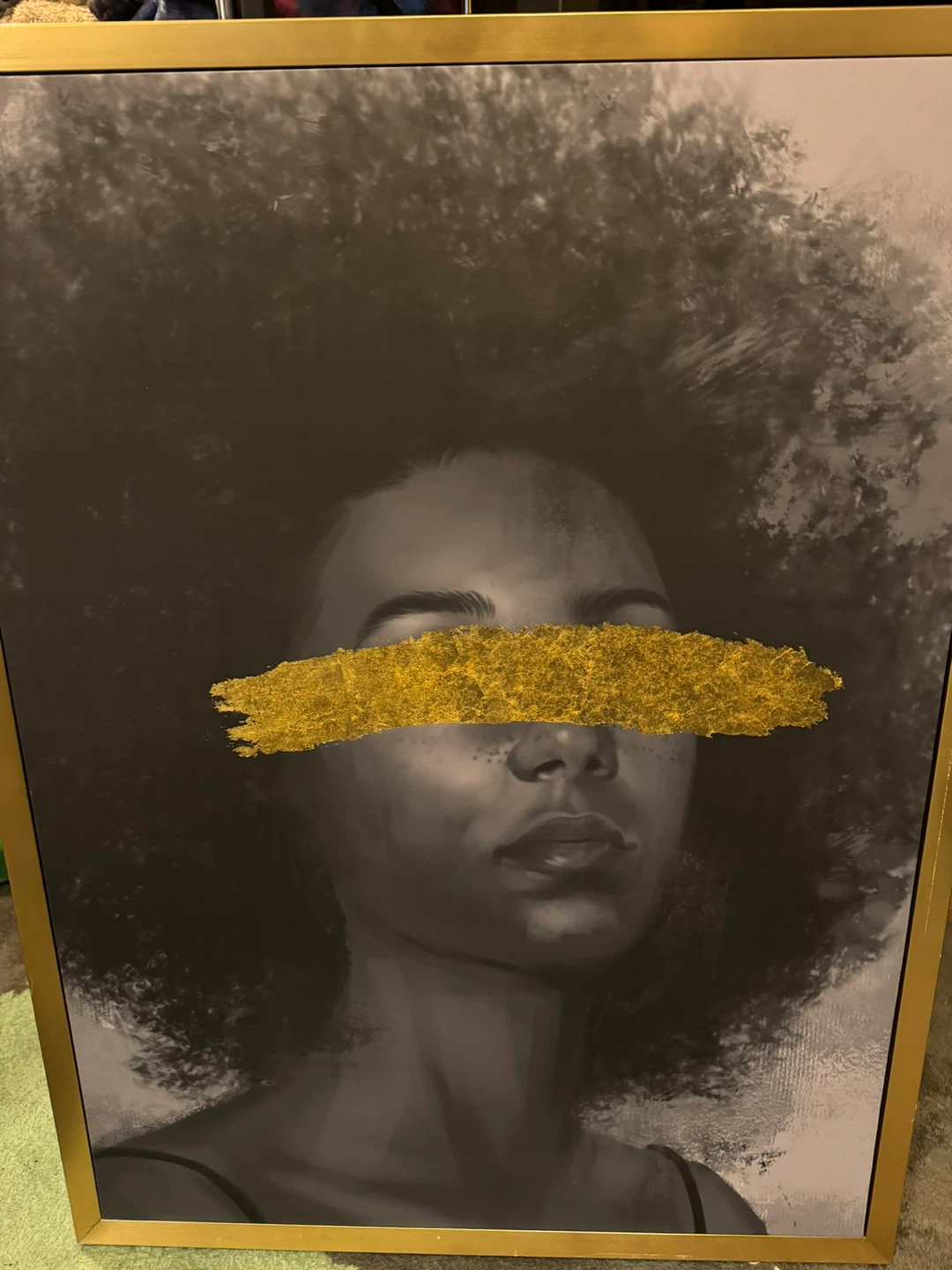Framed ⚽️ Wall Art Print - Woman with Gold Bar Over Eyes