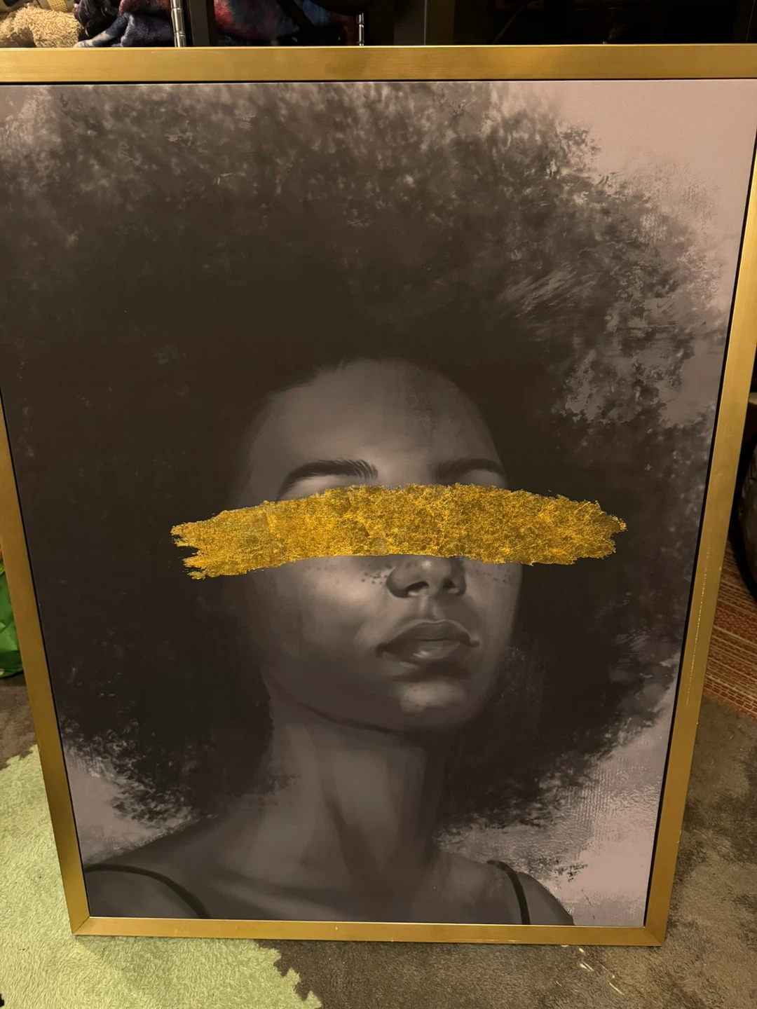 Framed ⚽️ Wall Art Print - Woman with Gold Bar Over Eyes - photo 3