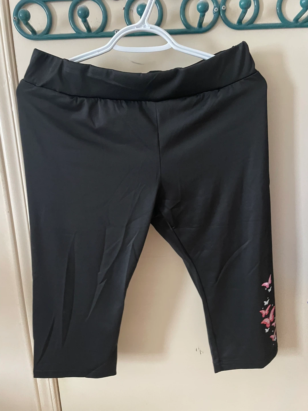 Brand new Black Capris with Butterfly Design