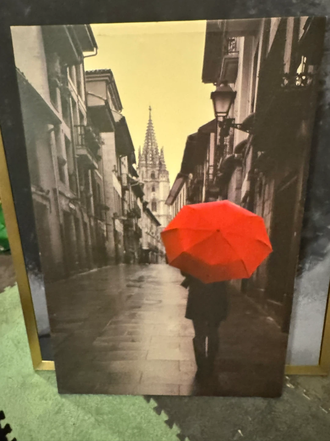 Canvas Print -⚽️ Woman with Red Umbrella