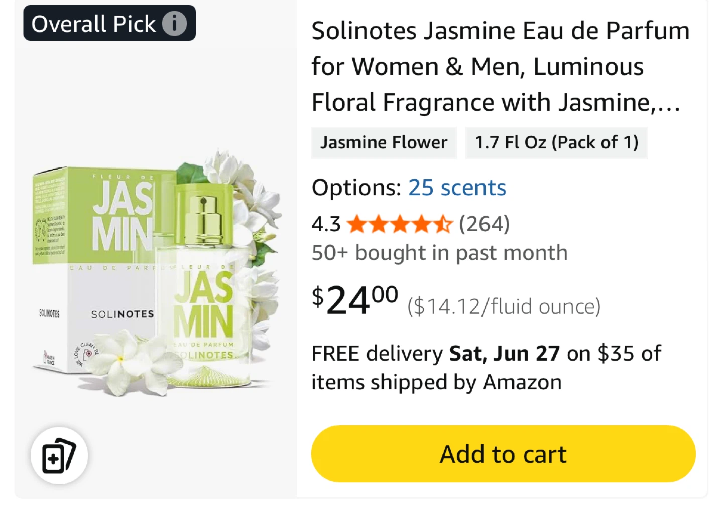 ⚽️Solinotes Jasmin Eau de Parfum 1.7 Fl Oz - photo 2