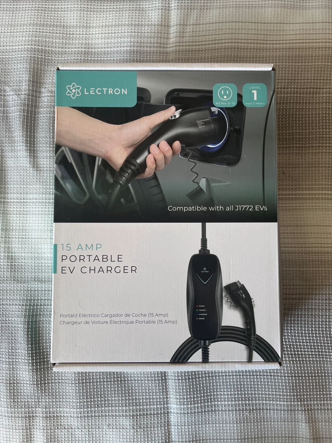 Lectron 15 Amp Portable EV Charger - 16 ft Cable