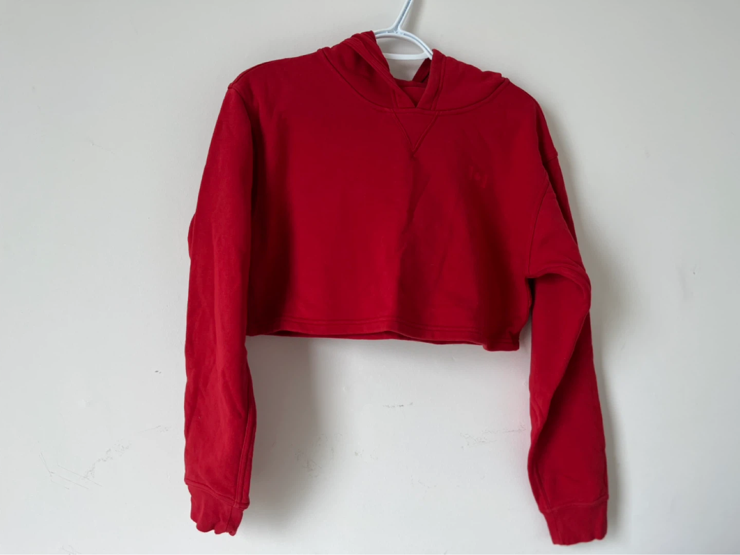 Lululemon Red Cropped Hoodie with "CAN" and Canadian Flag Detail