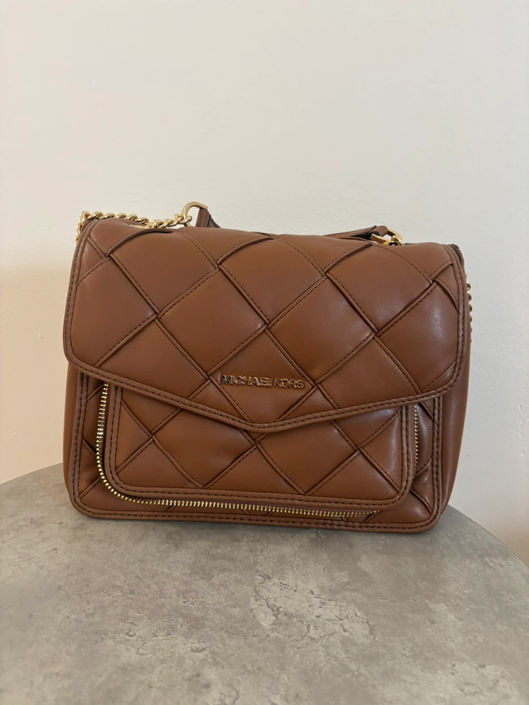 Michael Kors Brown Quilted Leather Shoulder Bag