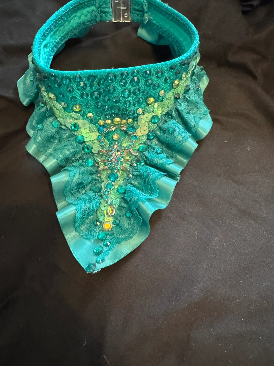 Teal ⚽️ Sequin & Rhinestone Collar Accessory - photo 3