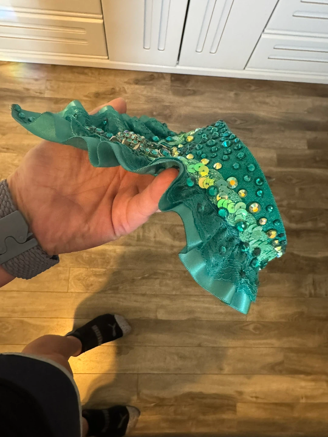 Teal ⚽️ Sequin & Rhinestone Collar Accessory - photo 4