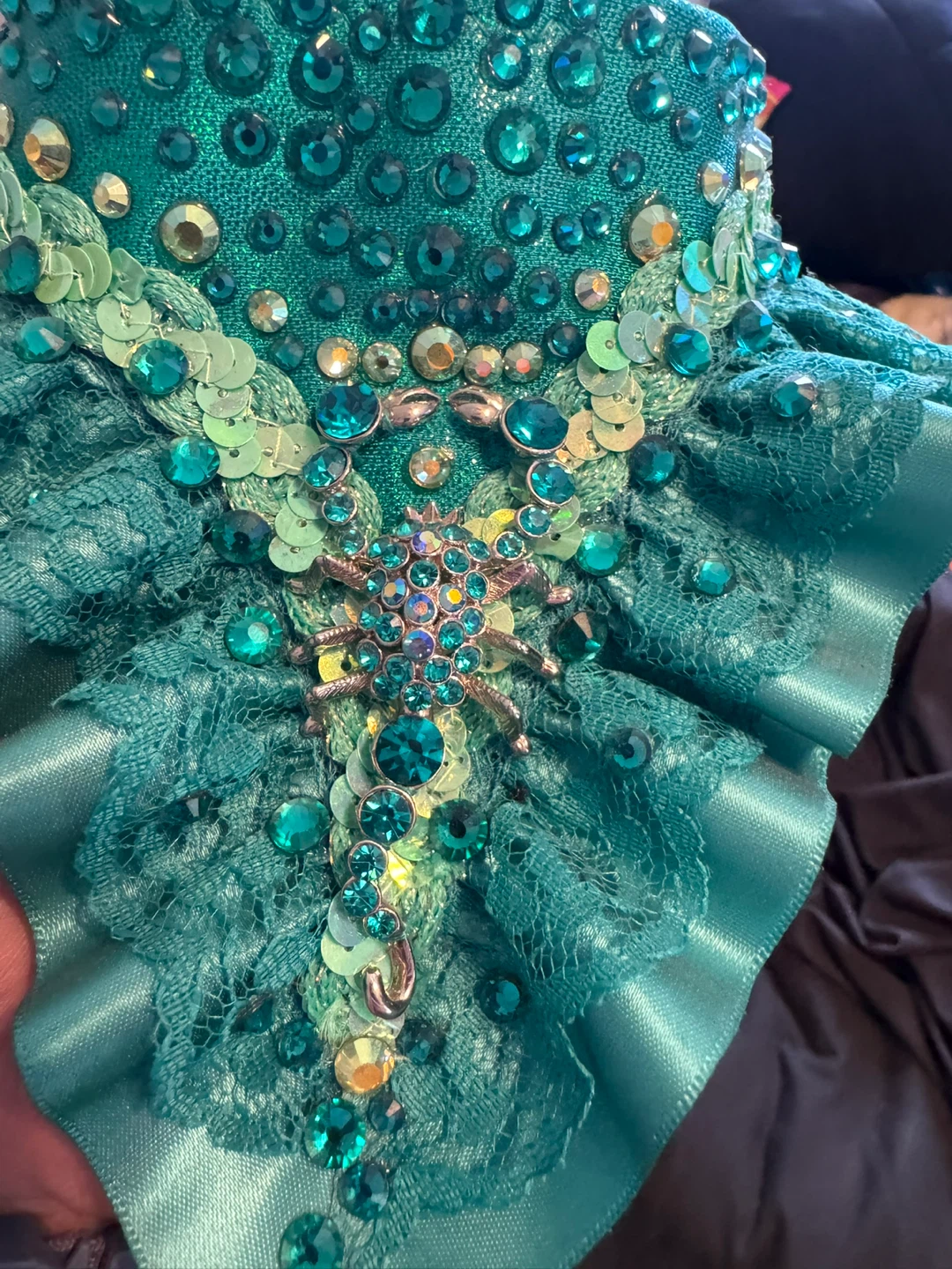Teal ⚽️ Sequin & Rhinestone Collar Accessory - photo 2