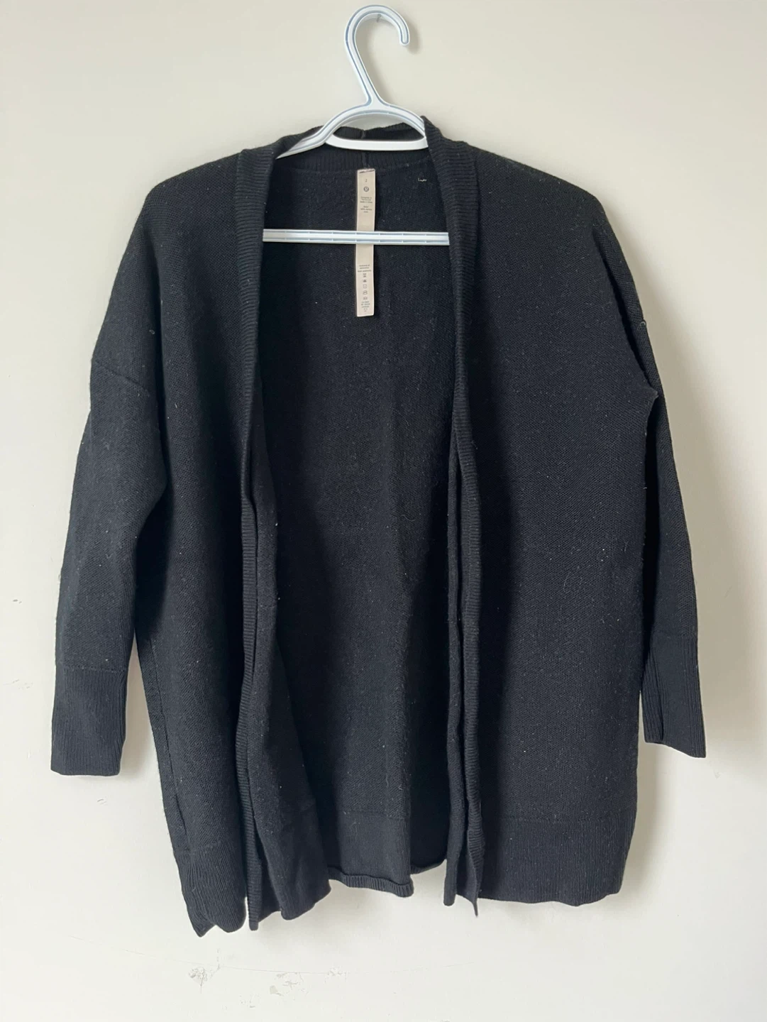 Lululemon Black Merino Wool Cardigan