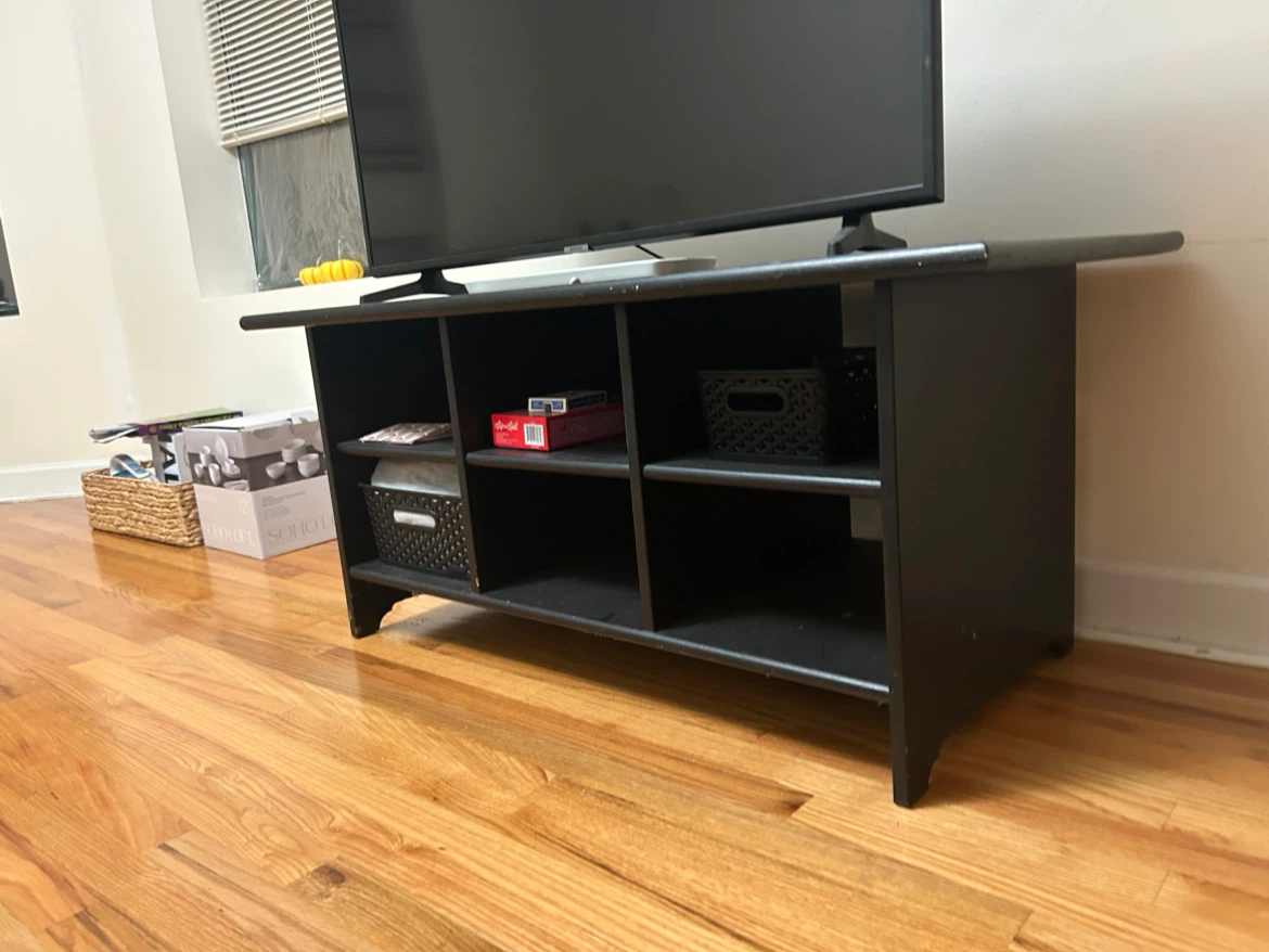 Black Stand with Shelves