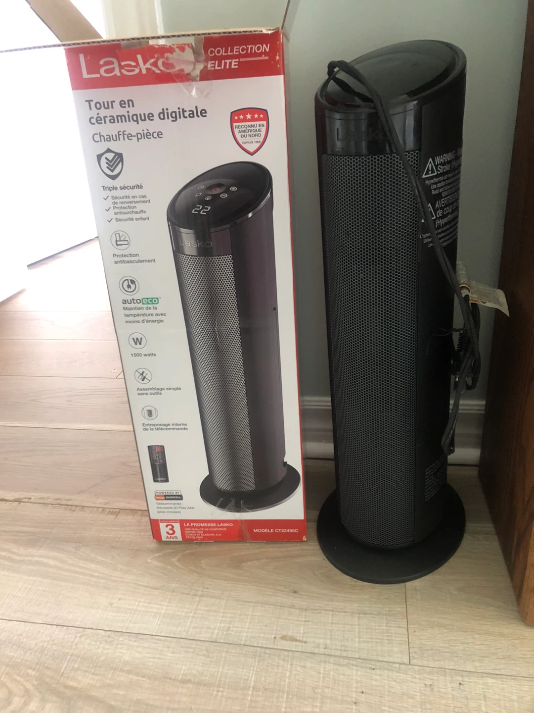 Lasko Digital Ceramic Tower Full Room Heater - photo 2