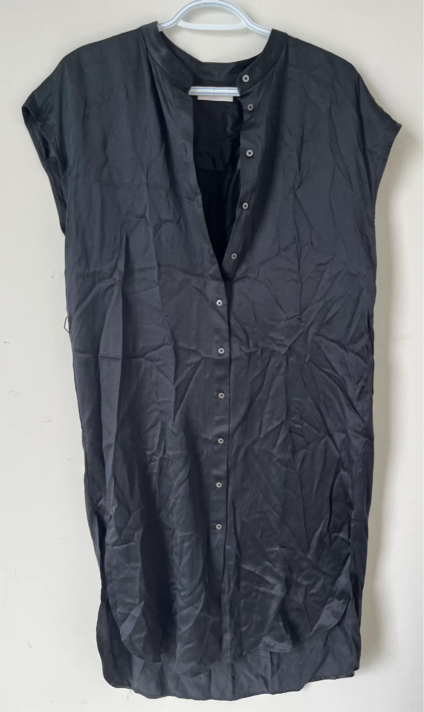 Babaton Black Silk Shirt Dress - photo 3