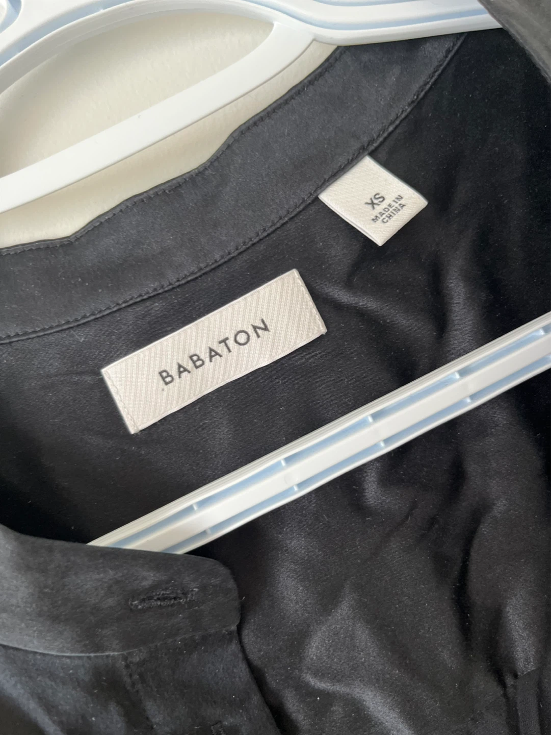 Babaton Black Silk Shirt Dress
