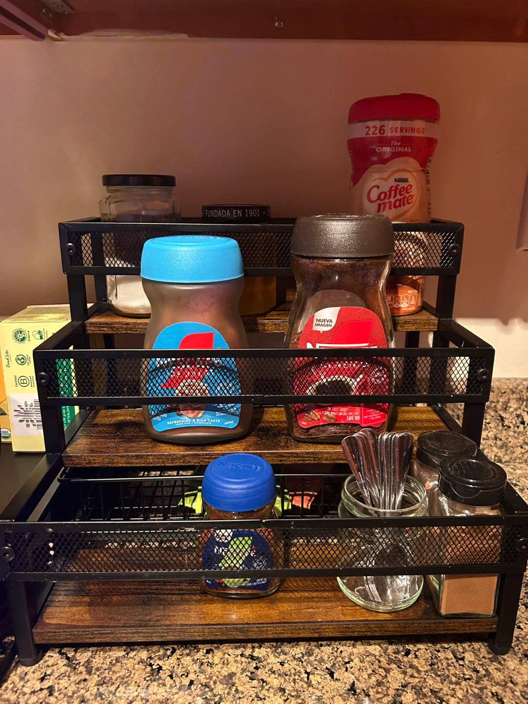 Coffee bar shelf
