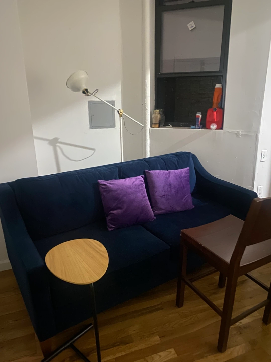 Blue Velvet West Elm Couch, W110s pickup - photo 2