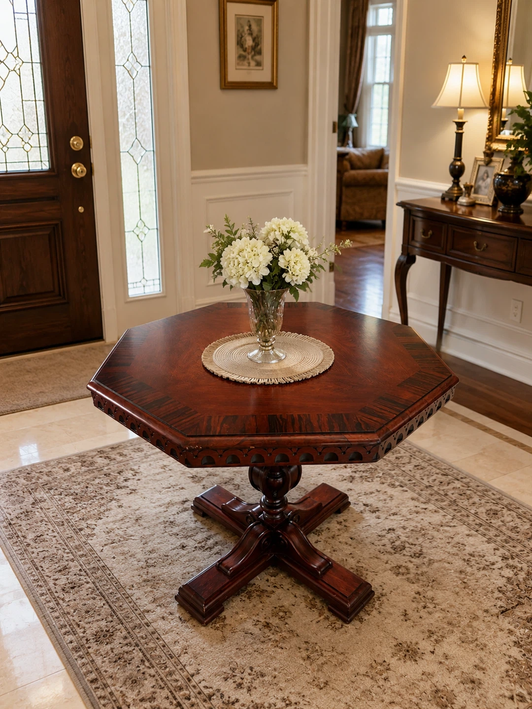 Octagonal Pedestal Accent Table