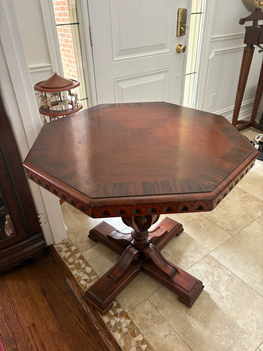 Octagonal Pedestal Accent Table - photo 2