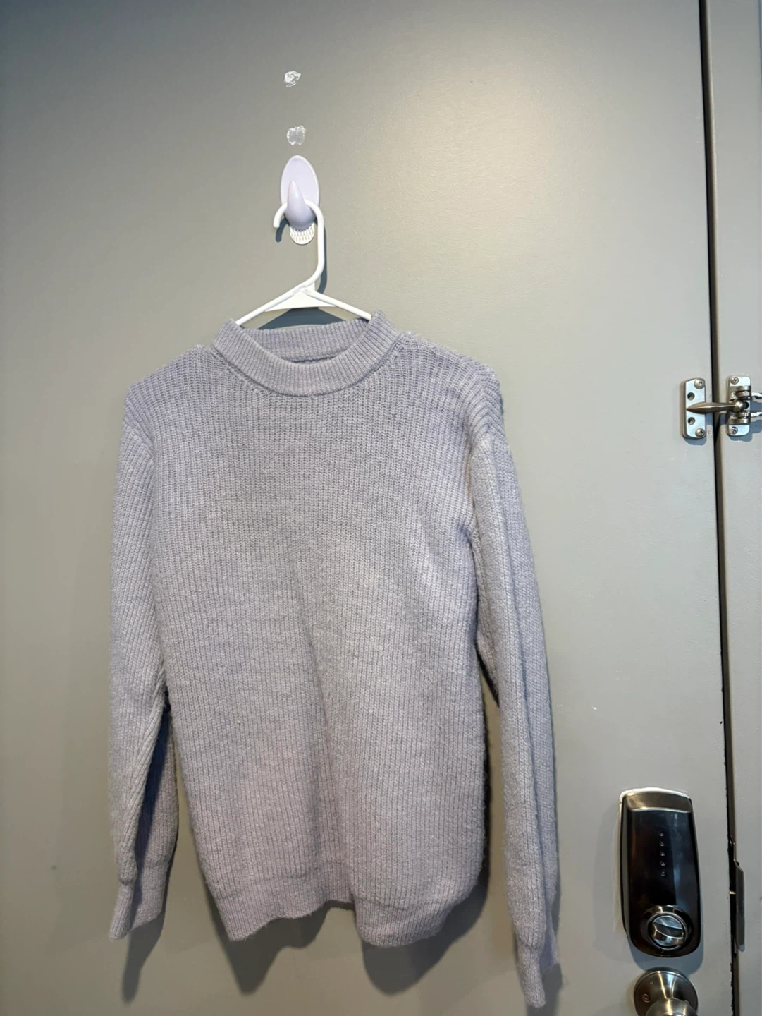Light Blue Ribbed Knit Sweater