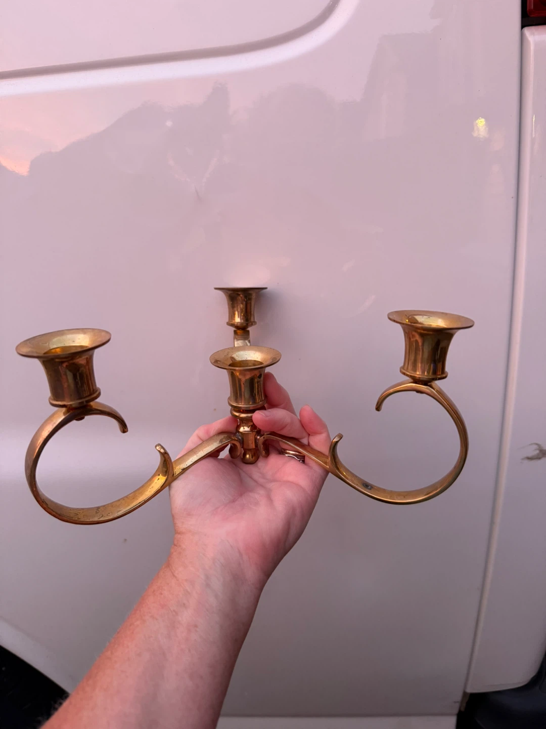 Brass 3-Arm Candelabra - photo 3