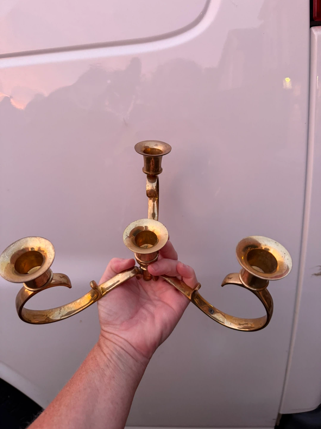 Brass 3-Arm Candelabra - photo 2