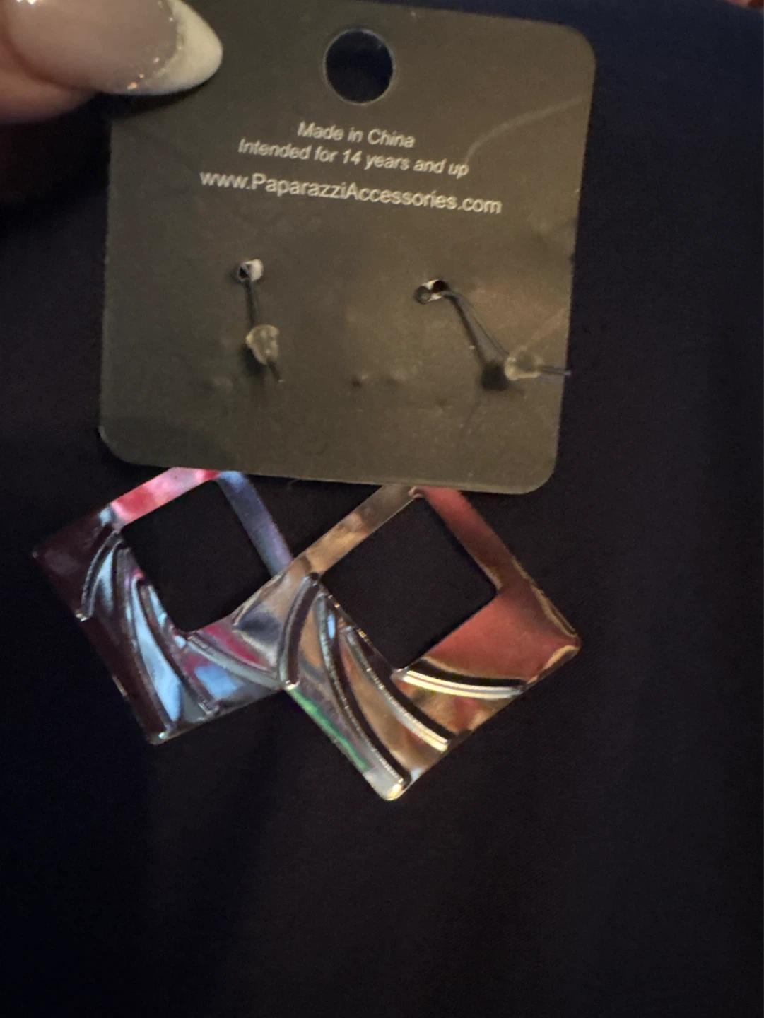 ⚽️ Paparazzi Yellow & Silver Geometric Earrings - photo 3