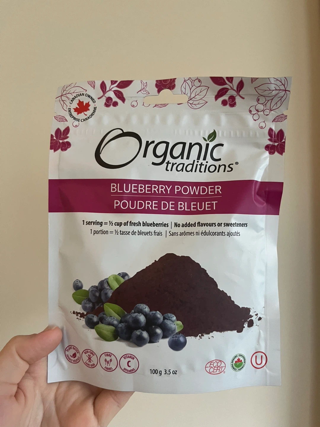 NEW SEALED Organic Traditions Blueberry Powder 100g