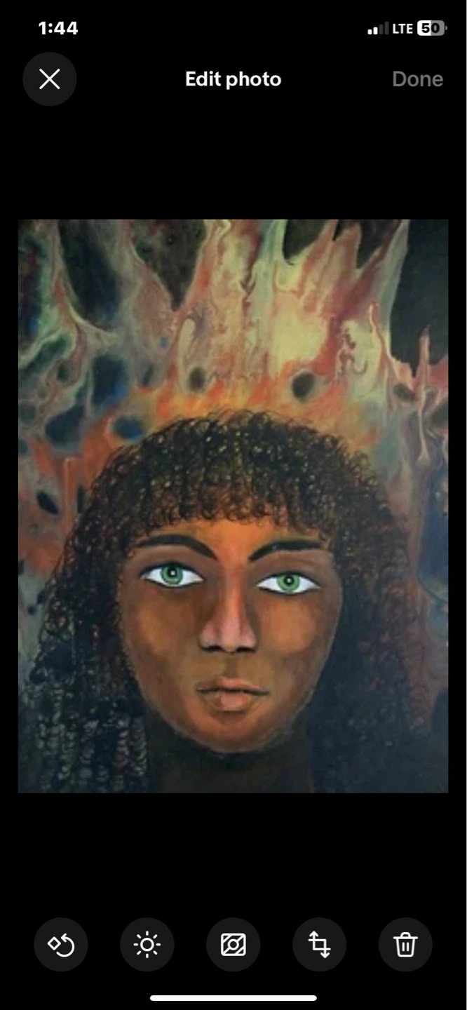 Original Painting of Woman with Fiery Aura - photo 4