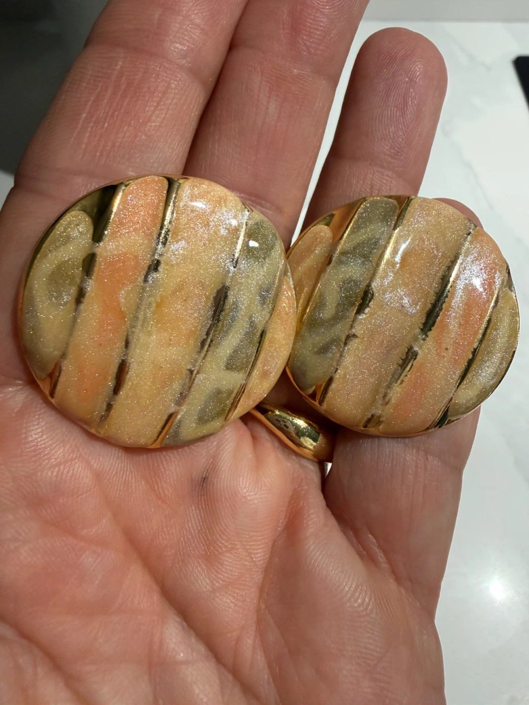 Large, round, vintage earrings