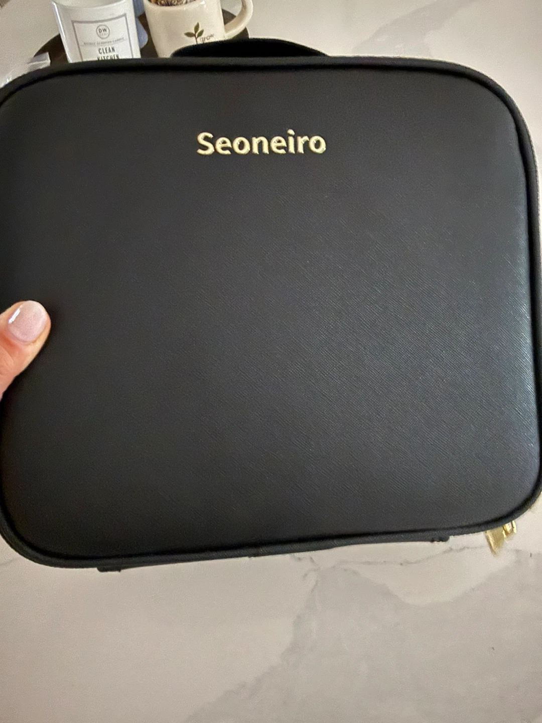 Seoneiro LED Fill Light Mirror Cosmetic Bag