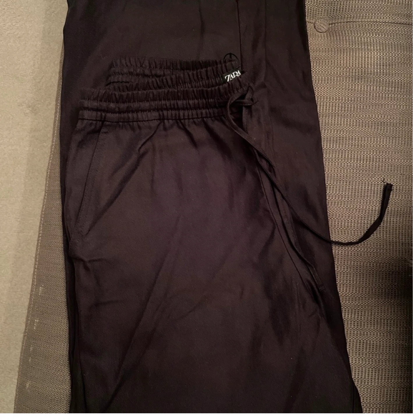 Zara Black Wide Leg Drawstring Pants ⚽️ - photo 4