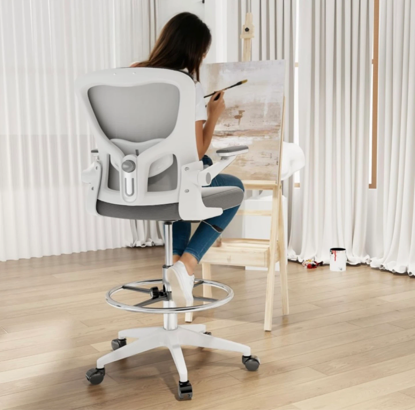 Ergonomic Mesh Office Chair / Standing desk chair, W110s pickup