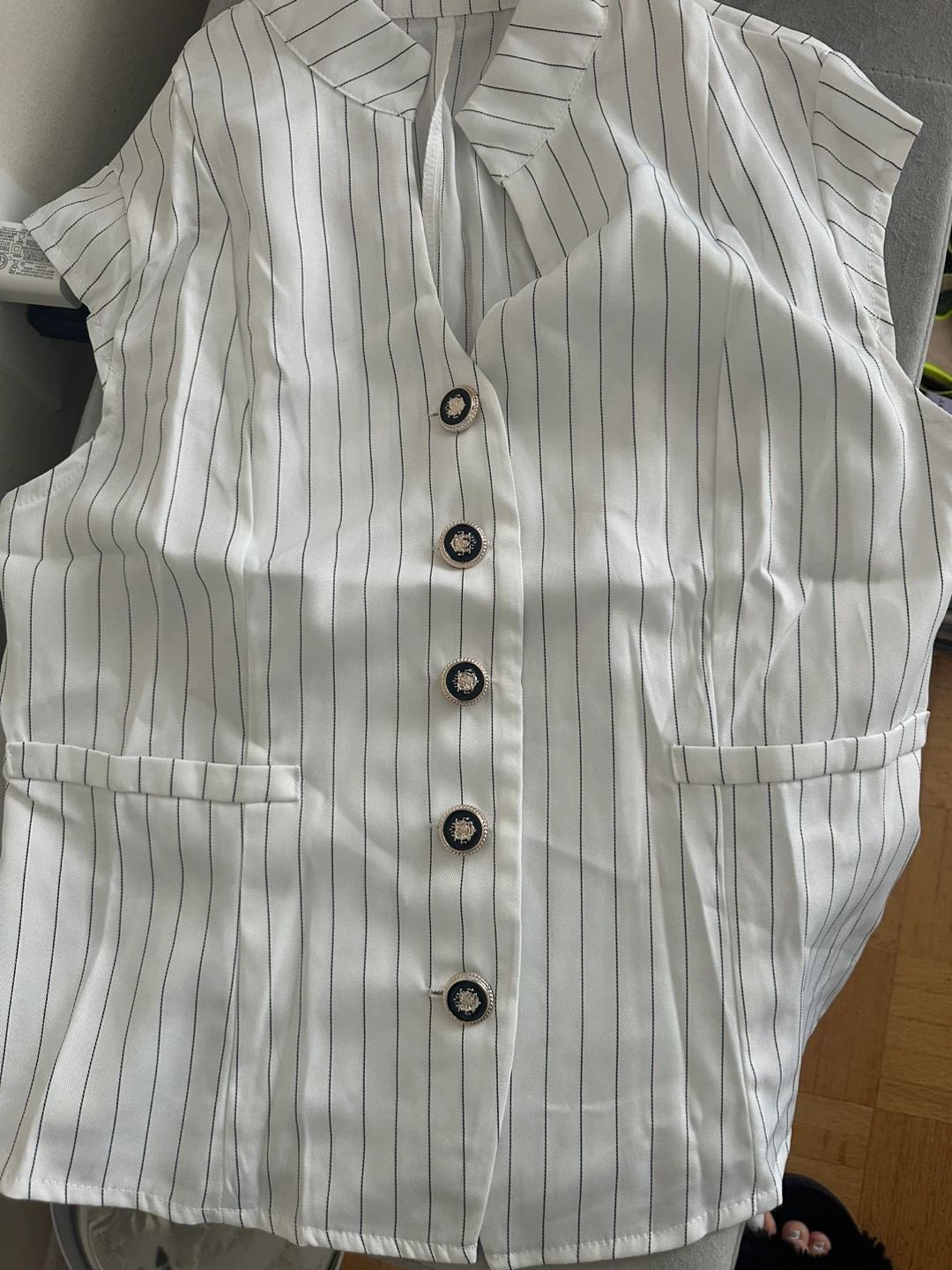 White pinstripe vest - photo 2