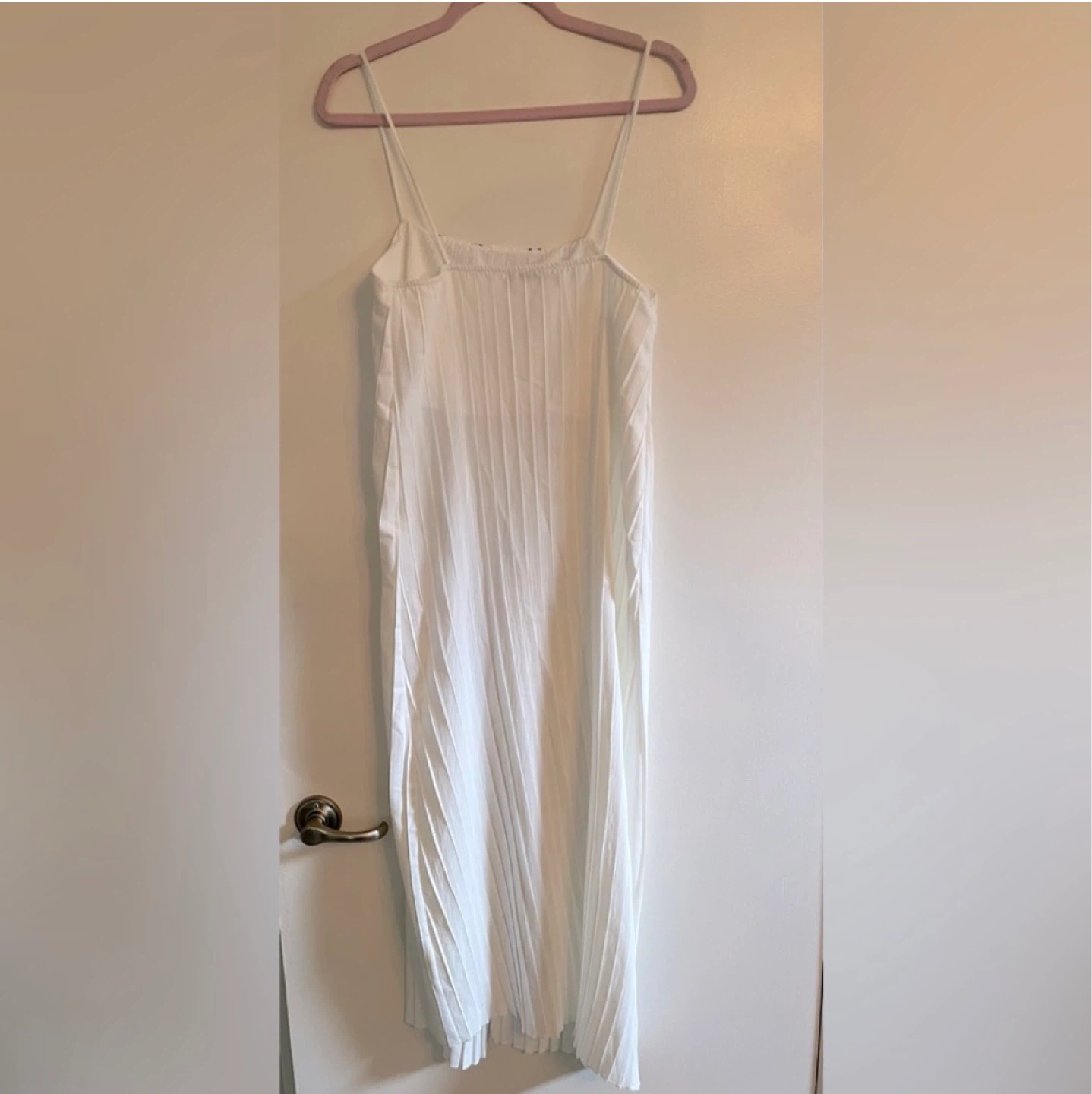 Zara White Pleated Midi Dress ⚽️ - photo 4