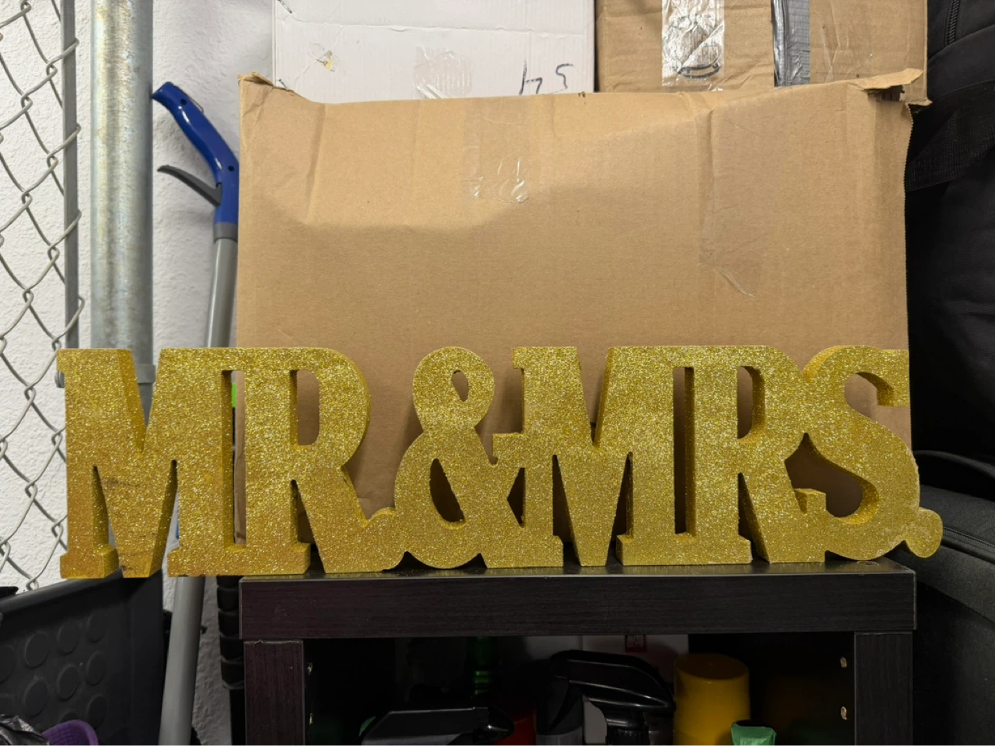 Glittery Gold MR & MRS Wedding Sign